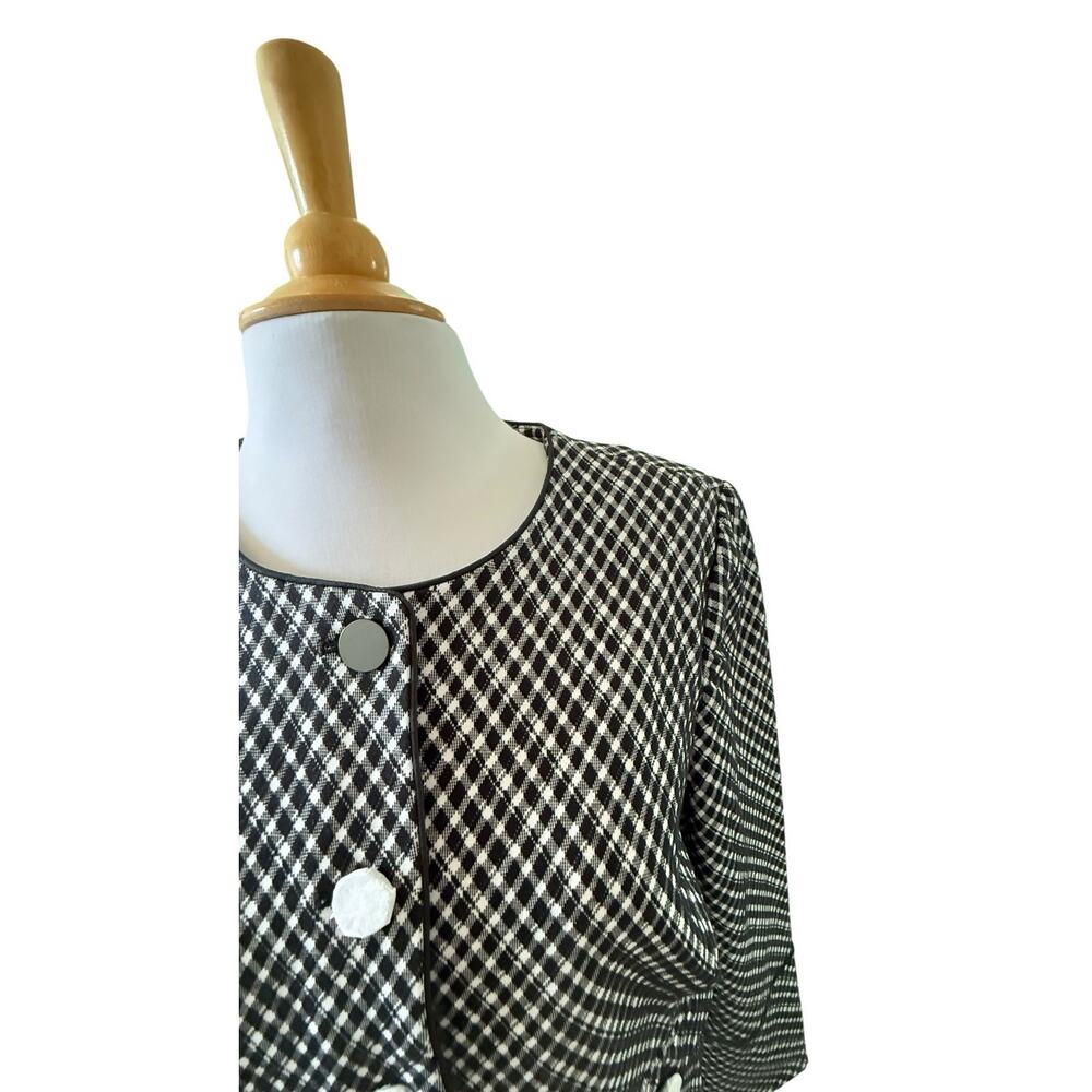 NEW SPANX Women’s PONTE Lady Jacket Jacquard Plaid Cropped Blazer Black Large - Picture 4 of 14